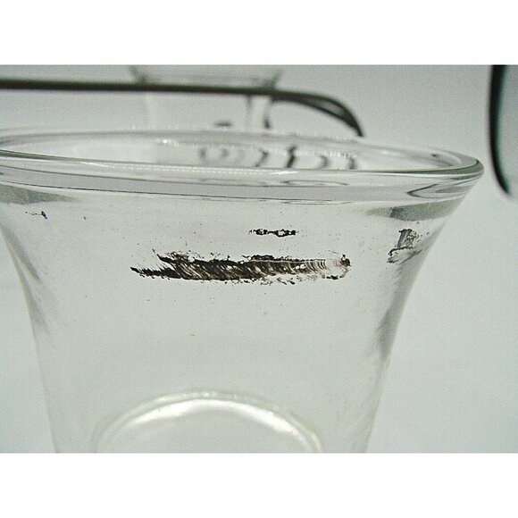 Glass Candle Holder 3 Votive Iron Scroll Mantle Staging Decor Housewarming 11X3" - Picture 5 of 12